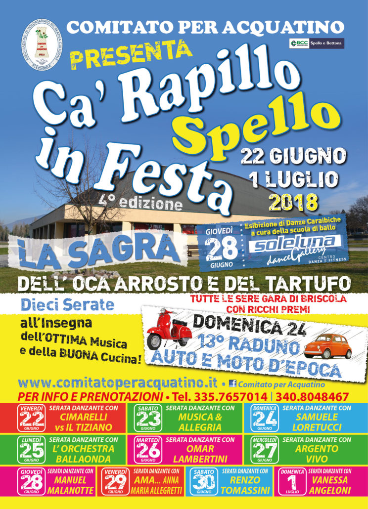 Programma Ca' Rapillo in Festa - Sagra dell'Oca Arrosto e del Tartufo 2018, Spello (Perugia, Umbria)